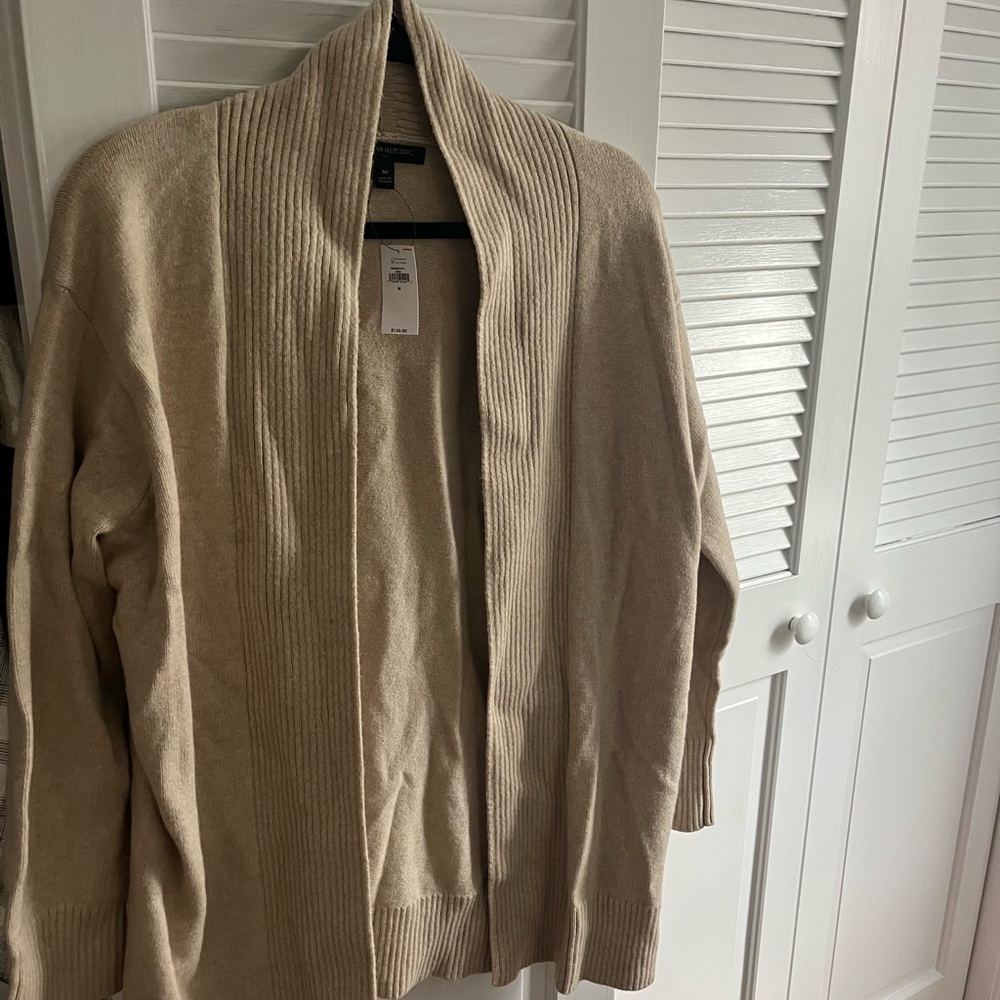Banana Republic Cream Open Front Cardigan